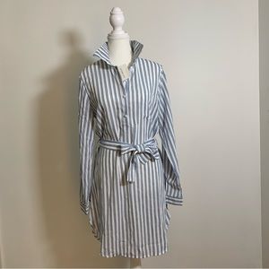 Vertical Strip button down Summer Dress